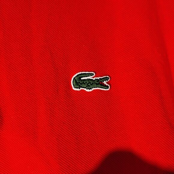 Lacoste polo shirt mens 2XL XXL 8 red short sleeve gator logo cotton 5191L - Picture 3 of 8